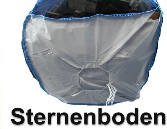 Woodbag Holz Big Bag Netzgewebe und Lüftungsgewebe mit Ventilationsstreifen mit Sternboden 100x100x1