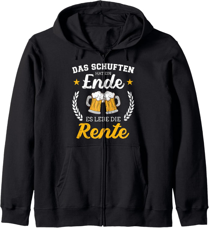 Schuften hat eine Ende es lebe Rente für Rentner Ruhestand Kapuzenjacke