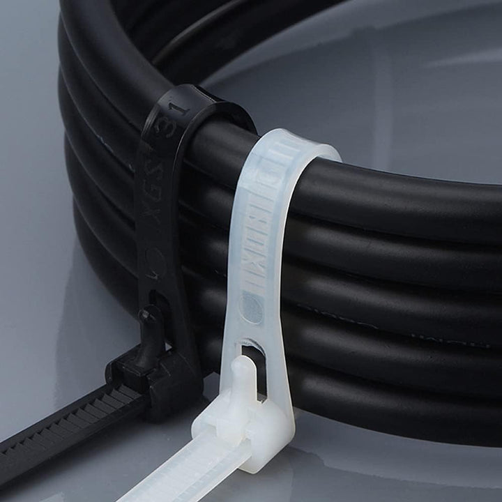 Oksdown Kabelbinder wiederverschliessbar Schwarz 400 mm × 7,6 mm 100 Stück UV-Beständig Stark Gross