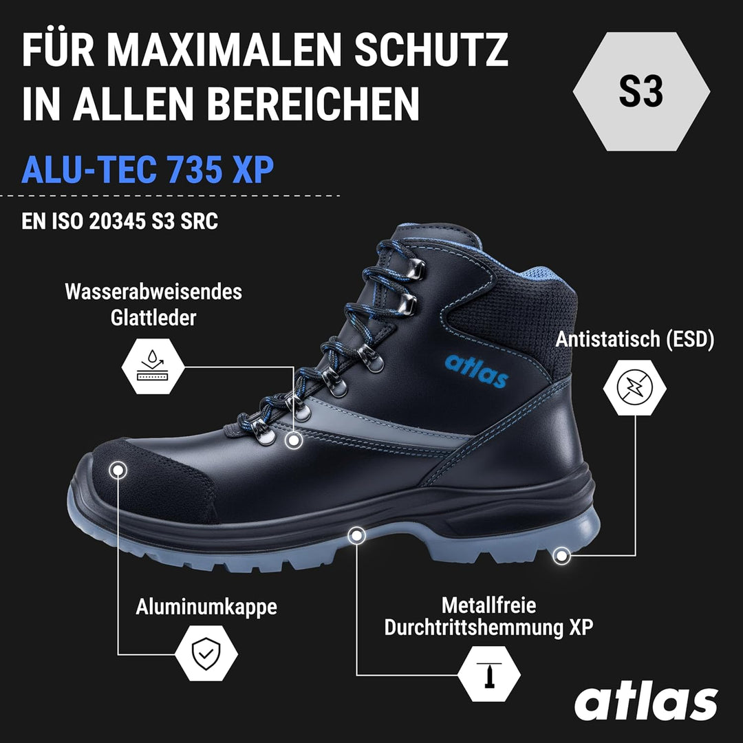 Atlas Stiefel alu-tec 735 XP ESD S3 W.10 Gr.42