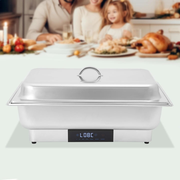 Elektrisches Buffetwärmer Speisenwärmer Chafing Dish Buffet Server Edelstahl Speisenwärmer mit Tempe
