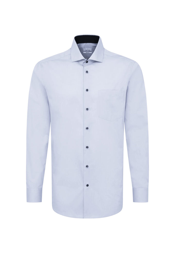 Seidensticker Herren Regular Fit Langarm Popeline Hemd, Hellblau