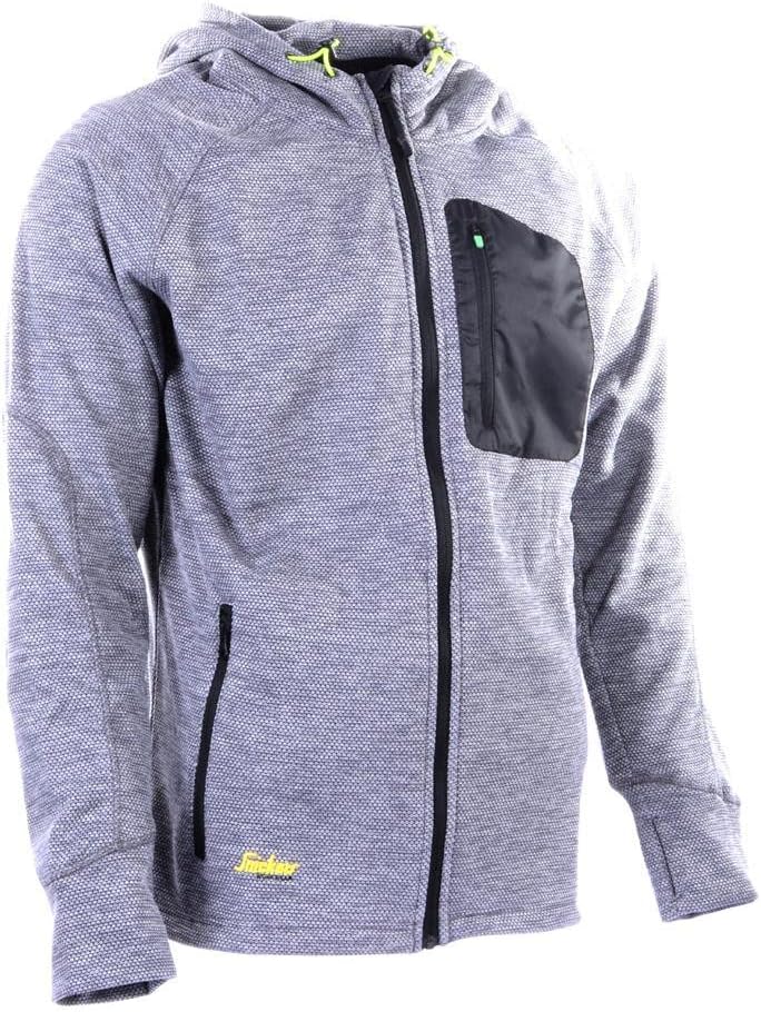 Snickers Workwear Flexiwork Fleece-Hoodie in Grau/Schwarz