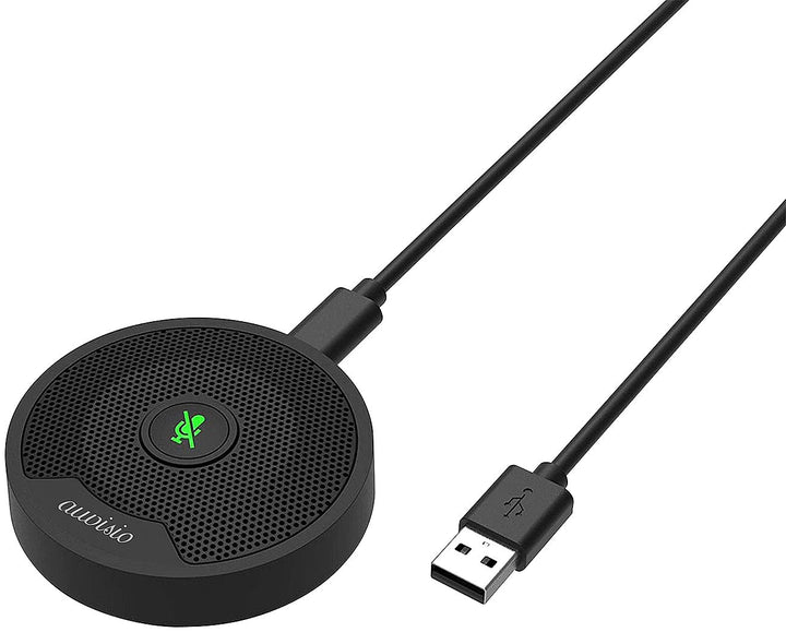 auvisio Konferenzmikro: Omnidirektionales 360°-Kondensator-Konferenzmikrofon, USB C, PC & Mac (USB M