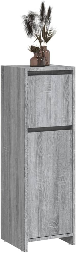 vidaXL Badschrank Grau Sonoma 30x30x95 cm Holzwerkstoff, Grau Sonoma