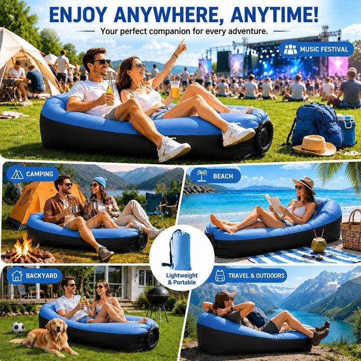 Aufblasbares Sofa, Camping Sofa Aufblasbar, Tragbares Luft Sitzsack mit Aufbewahrungstasche, Air Lou