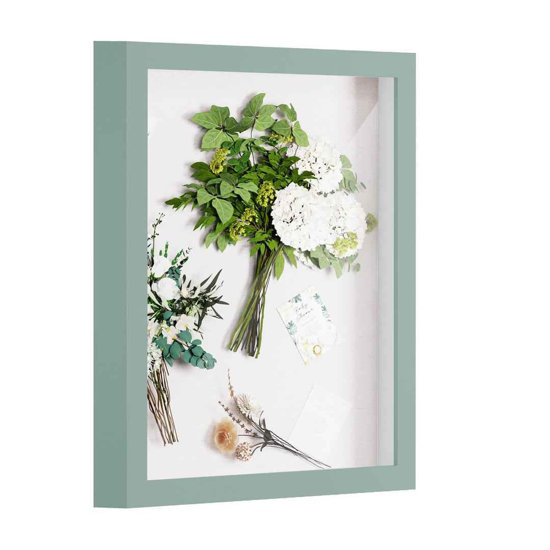 Muzilife 3D Bilderrahmen zum Befüllen mit Echter Glasscheibe, 30x38x2,5cm Tiefer MDF Rahmen, Objektr