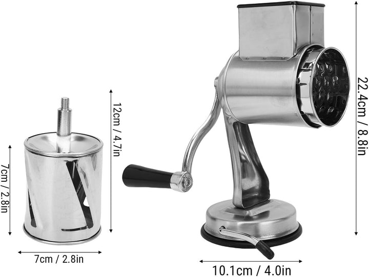 Nussmühle, 5 Trommeln, manuell, Edelstahl, Nusszerkleinerer, Saugnapfbasis für Walnüsse, Käse, multi