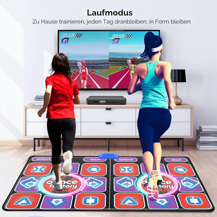 Ultimate Family Fun Double Tanzmatte – rutschfeste kabellose Tanzmatte mit mehr als 200 Spielen und