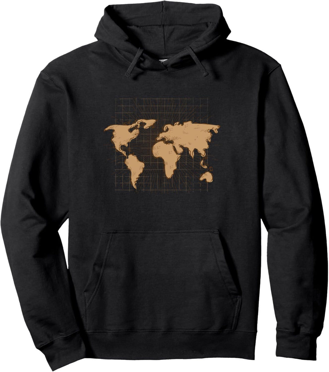 Reisen Landkarte Weltreise Weltkarte Pullover Hoodie