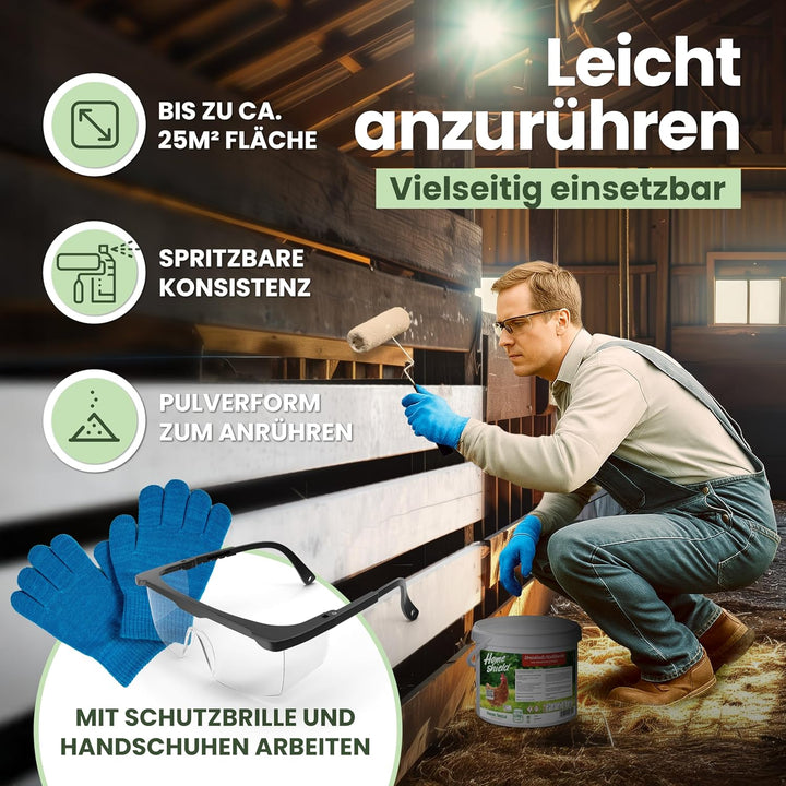 Bundle - 2 kg Eimer Einstreu für Hühner & 1,5 kg Eimer Kalkfarbe weiss - Gemahlene Mineralien zur Ve