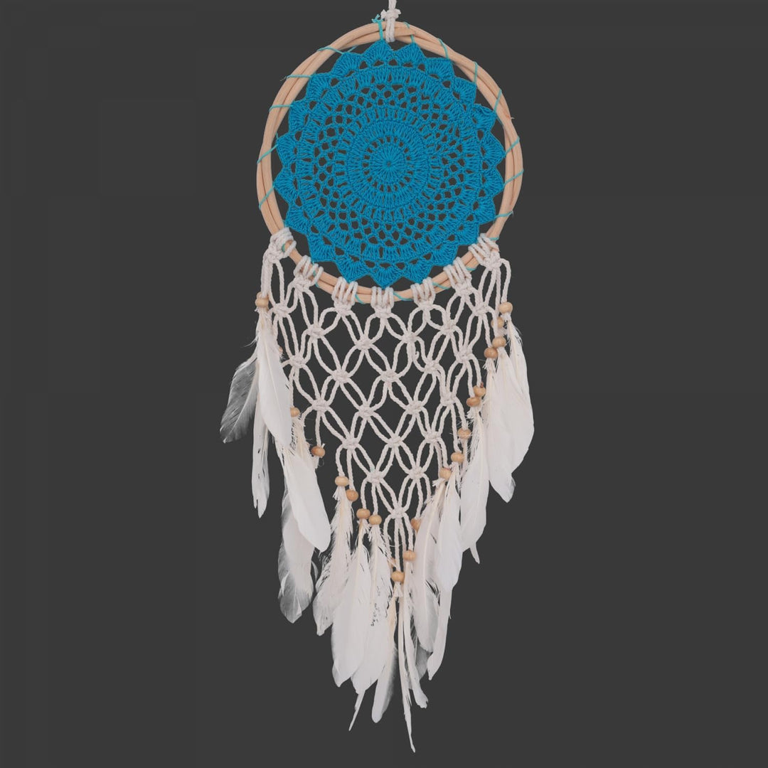 GURU SHOP Traumfänger mit Gehäkelter Spitze 22 cm - Blau normal Blau, normal Blau
