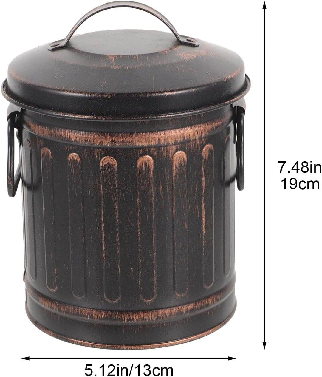 Mini-Eimer Für Kamin, Vintage-metalldose Deckel Und Griff, Gerader Retro-Eimer Für Feuerholzofen