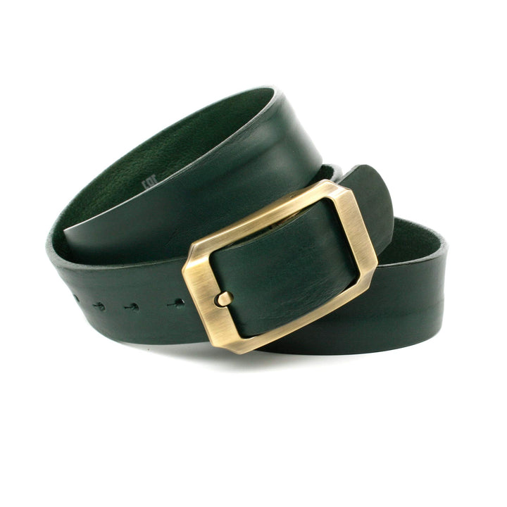 Anthoni Crown Herren Ledergürtel Gürtel 115 Grün, 115 Grün