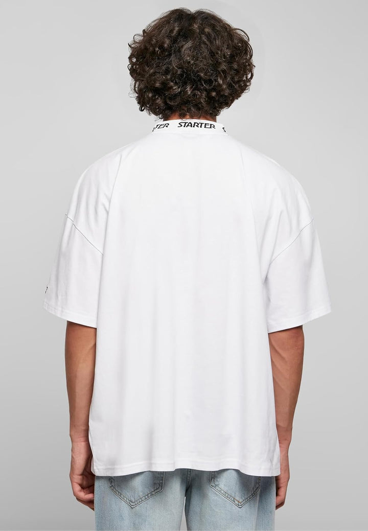 STARTER BLACK LABEL Herren Starter Jaquard Rib Tee, Weiss