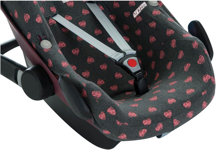 JYOKO KIDS Baumwollbezug für Autositz kompatibel mit Pebble Maxi Cosi, Bebe Confort (Fluor Heart), F