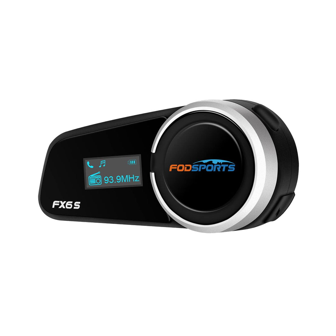 Fodsports FX6S Motorrad Intercom mit LCD Bildschirm, Motorrad Bluetooth Headset für bis zu 6 Motorrä