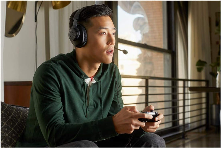 JBL Quantum 100 Over-Ear Gaming-Kopfhörer, kabelgebunden, Schwarz, schwarz