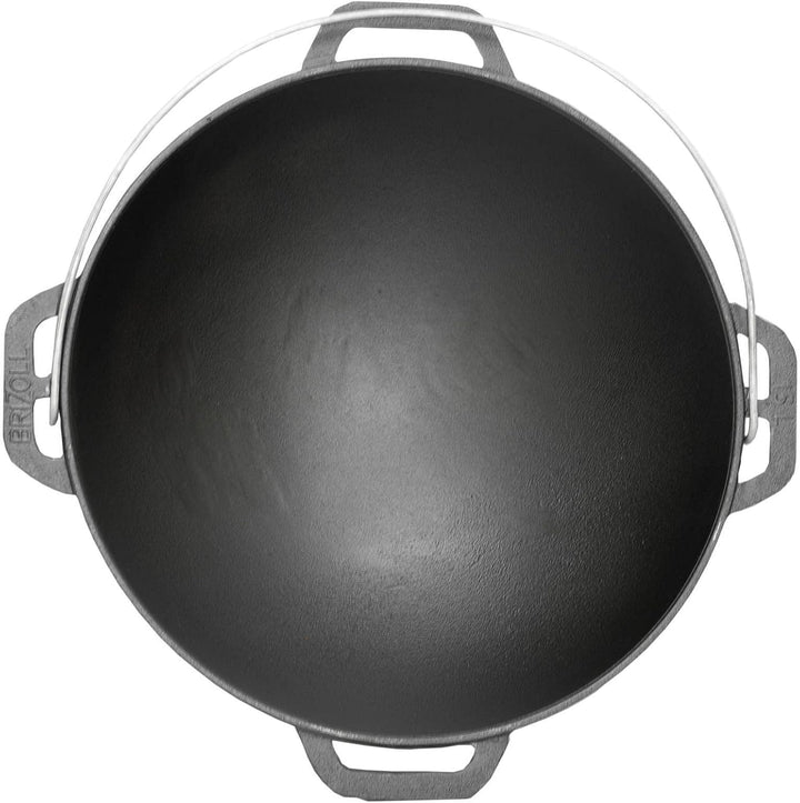 4BIG.fun Gusseisen Kazan 6 L Schwenktopf Kasan mit Deckel aus Gusseisen Wokpfanne Grill Cast Iron Ca