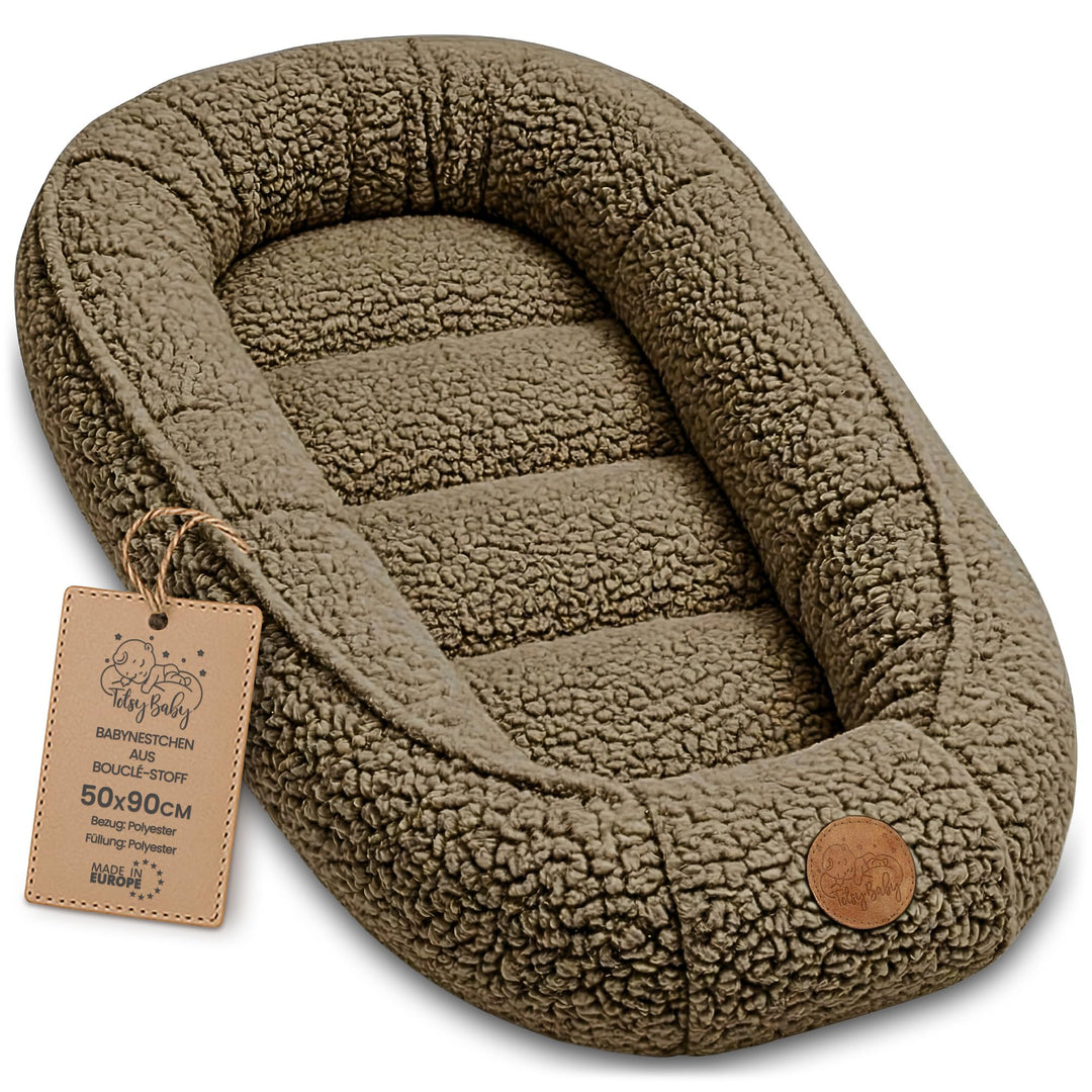 Babynest Nestchen Baby aus boucle - Babynestchen Neugeborene Nest für Kinder Bett und Babybett tragb
