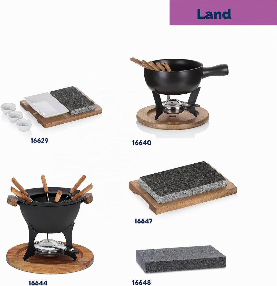 kela Heisser Stein mit Servierplatte, Steingrill, Lavastein Steakbrett 24 x 16 x 4 cm, Hot Stone Gri
