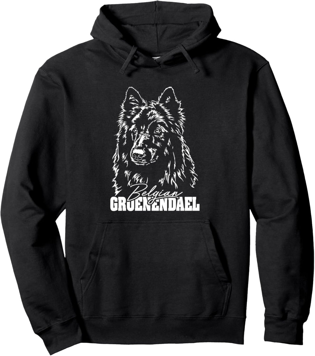 Belgian Groenendael Hund Hunde Hundeportrait Wilsigns Pullover Hoodie