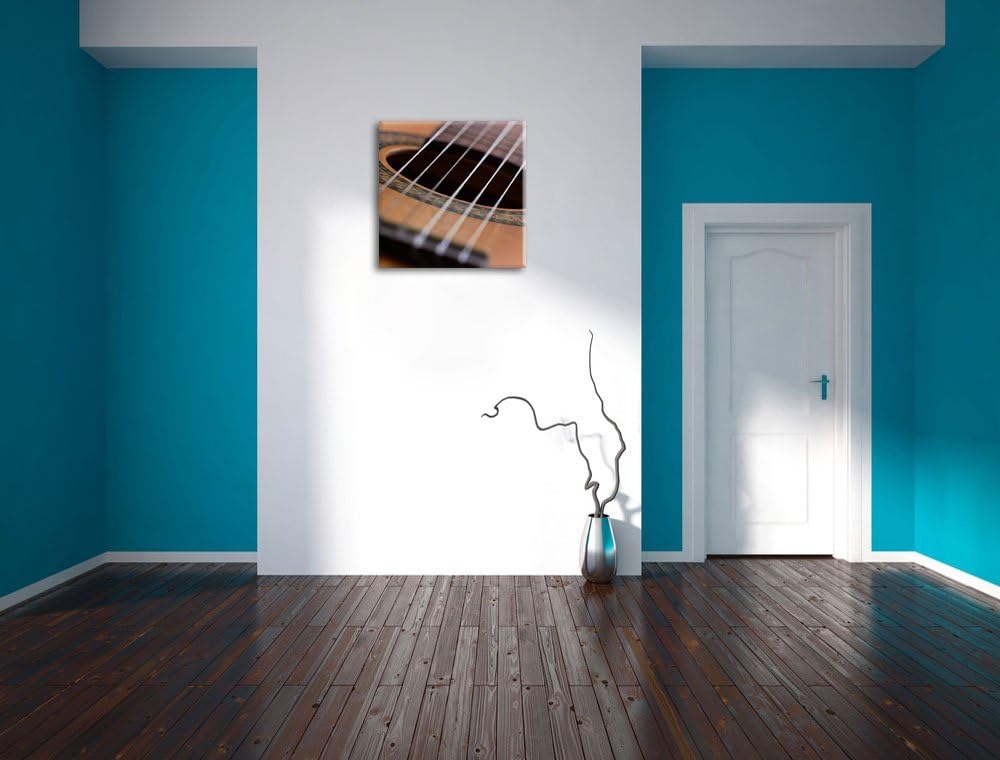 Pixxprint Gitarrensaiten Musik als Leinwandbild/Grösse: 70x70 cm/Wandbild/Kunstdruck/fertig bespannt