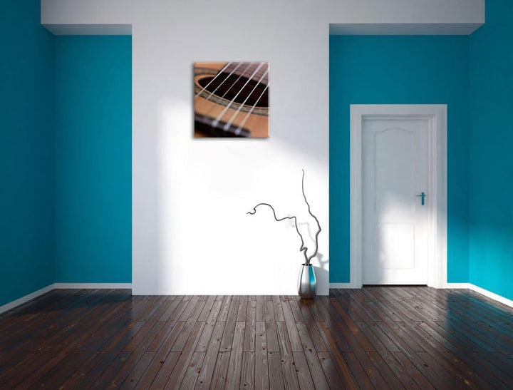 Pixxprint Gitarrensaiten Musik als Leinwandbild/Grösse: 70x70 cm/Wandbild/Kunstdruck/fertig bespannt