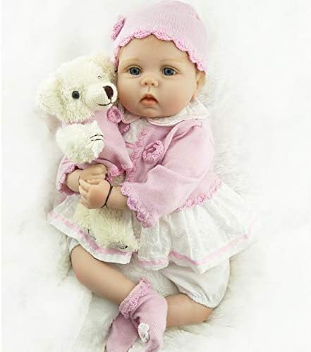ZIYIUI Reborn Puppe 22 Zoll 55 cm Lebensecht Baby Reborn Mädchen Handgemacht Weiche Vinyl Silikon Re