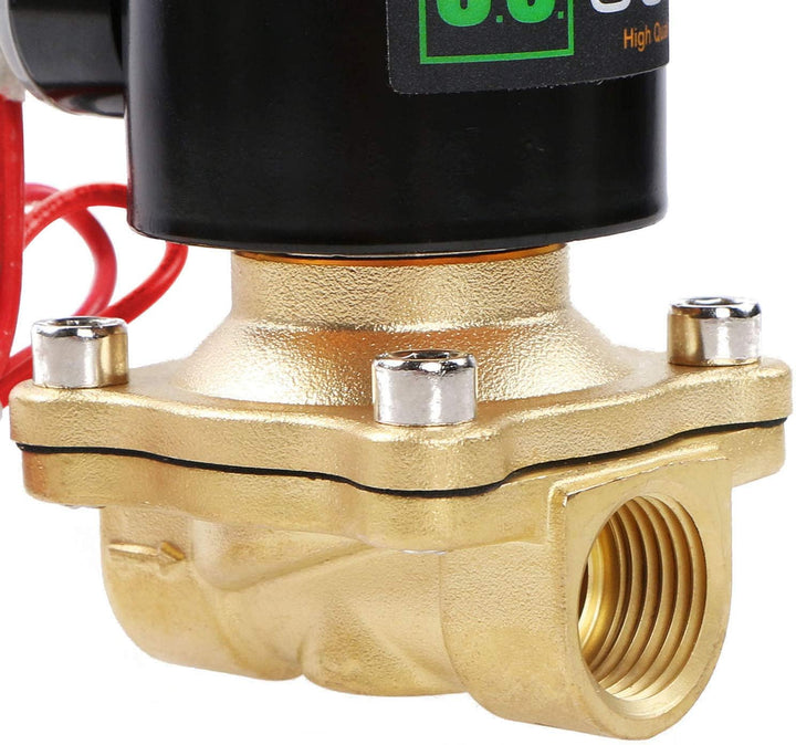 U.S. Solid 1/2" Messing Elektrisch Magnetventil 24V DC stromlos geschlossen VITON Wasser Luft Öl G G