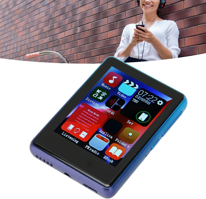 2,4 Zoll MP3 Player mit Voll Touchscreen, Bluetooth 5.0 Musikplayer mit 4 GB Flash Speicher und TF K