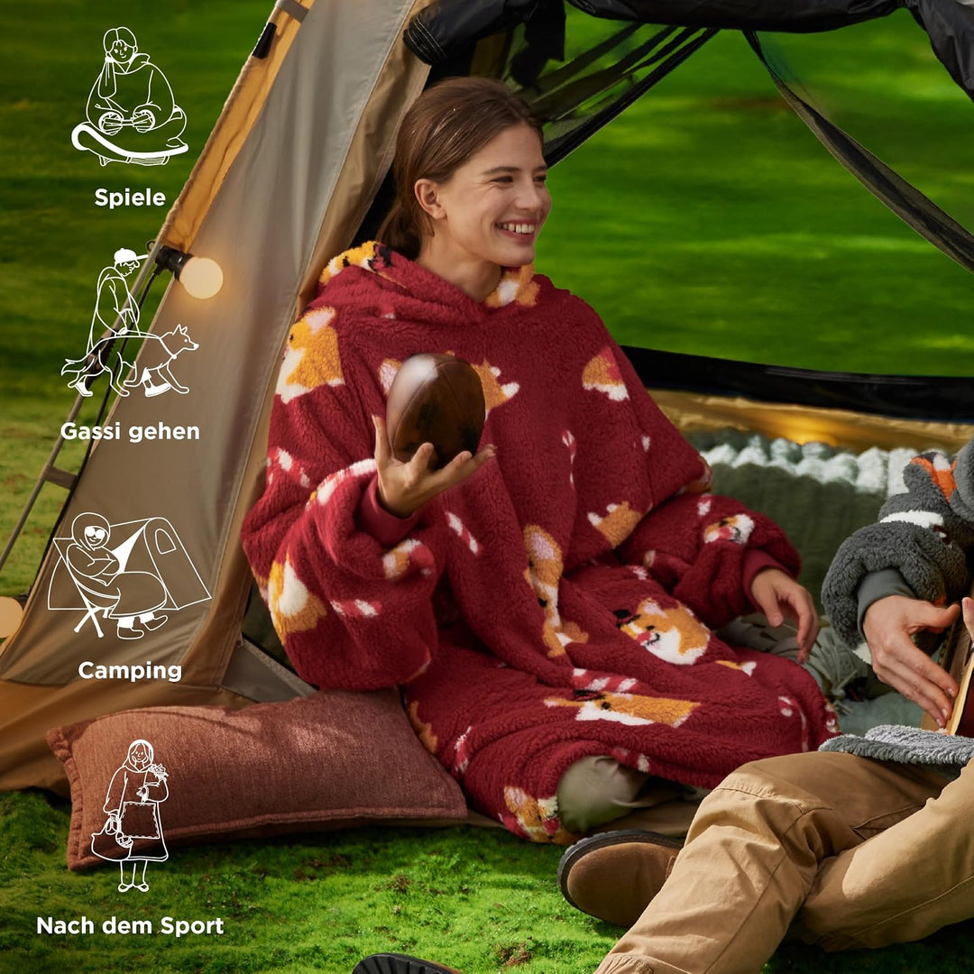 BEDSURE Hoodie Decke mit Ärmeln - Kuschelpullover als Geschenke für Frauen - Kuscheldecke mit Ärmeln