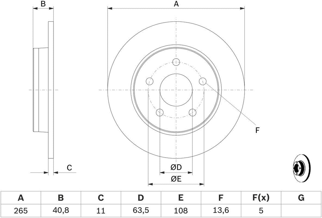 Bosch BD1048 Bremsscheiben - Hinterachse - ECE-R90 Zertifizierung - zwei Bremsscheiben pro Set