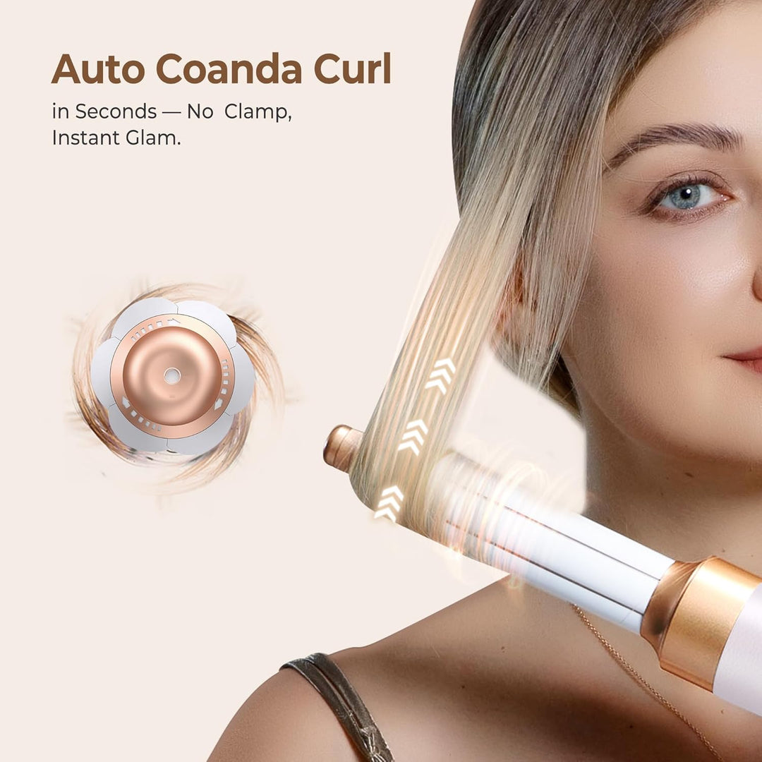 UKLISS 7 in 1 Airstyler & Haartrockner Pro, Föhn Set High Speed 110,000RPM mit Luft-Lockenstab Föhnb