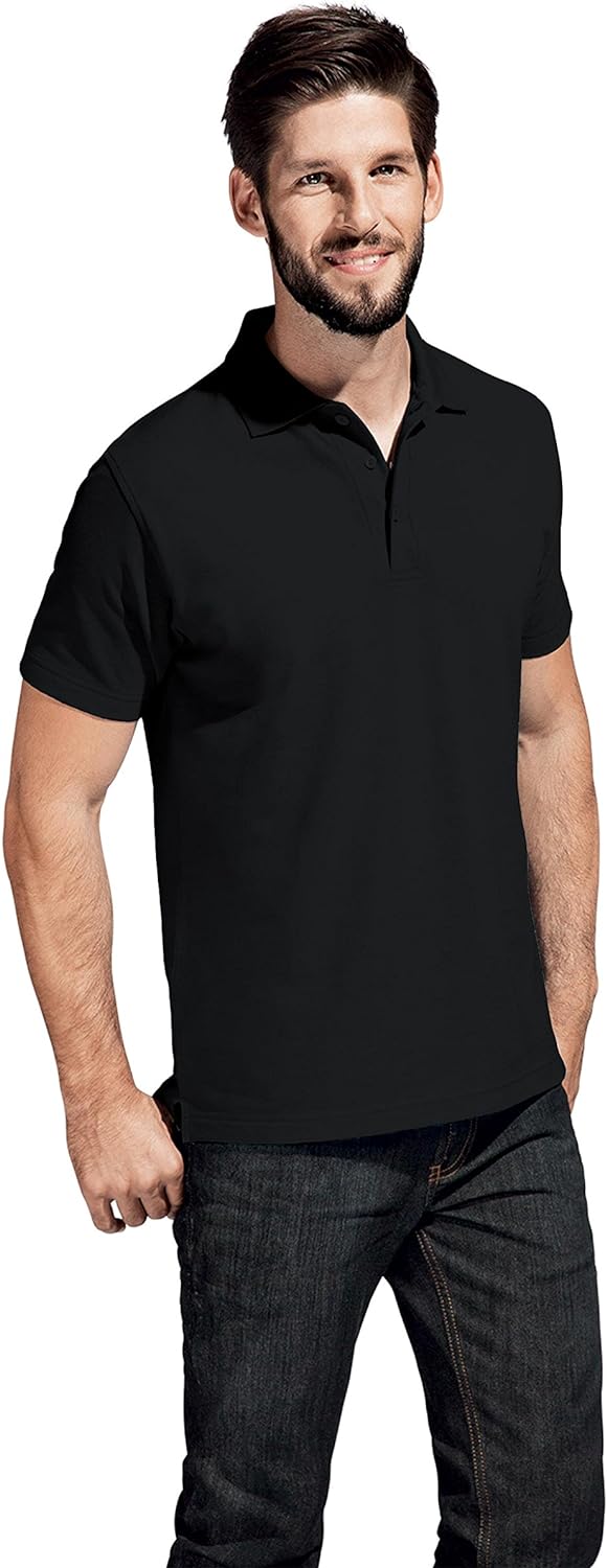 Superior Poloshirt Plus Size Herren, Schwarz, 5XL