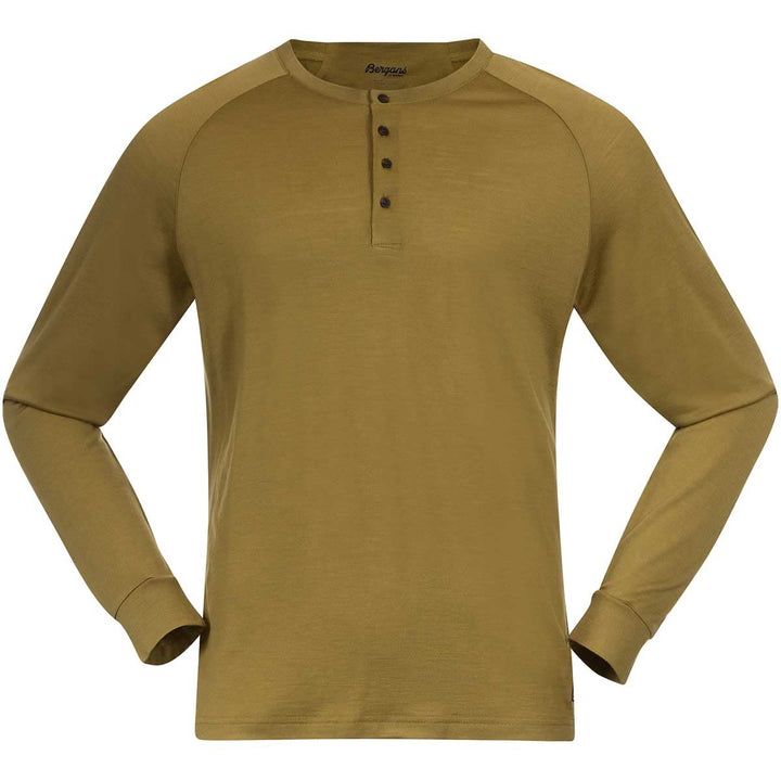 Bergans Lysebu Henley Wool Langarmshirt Herren oliv