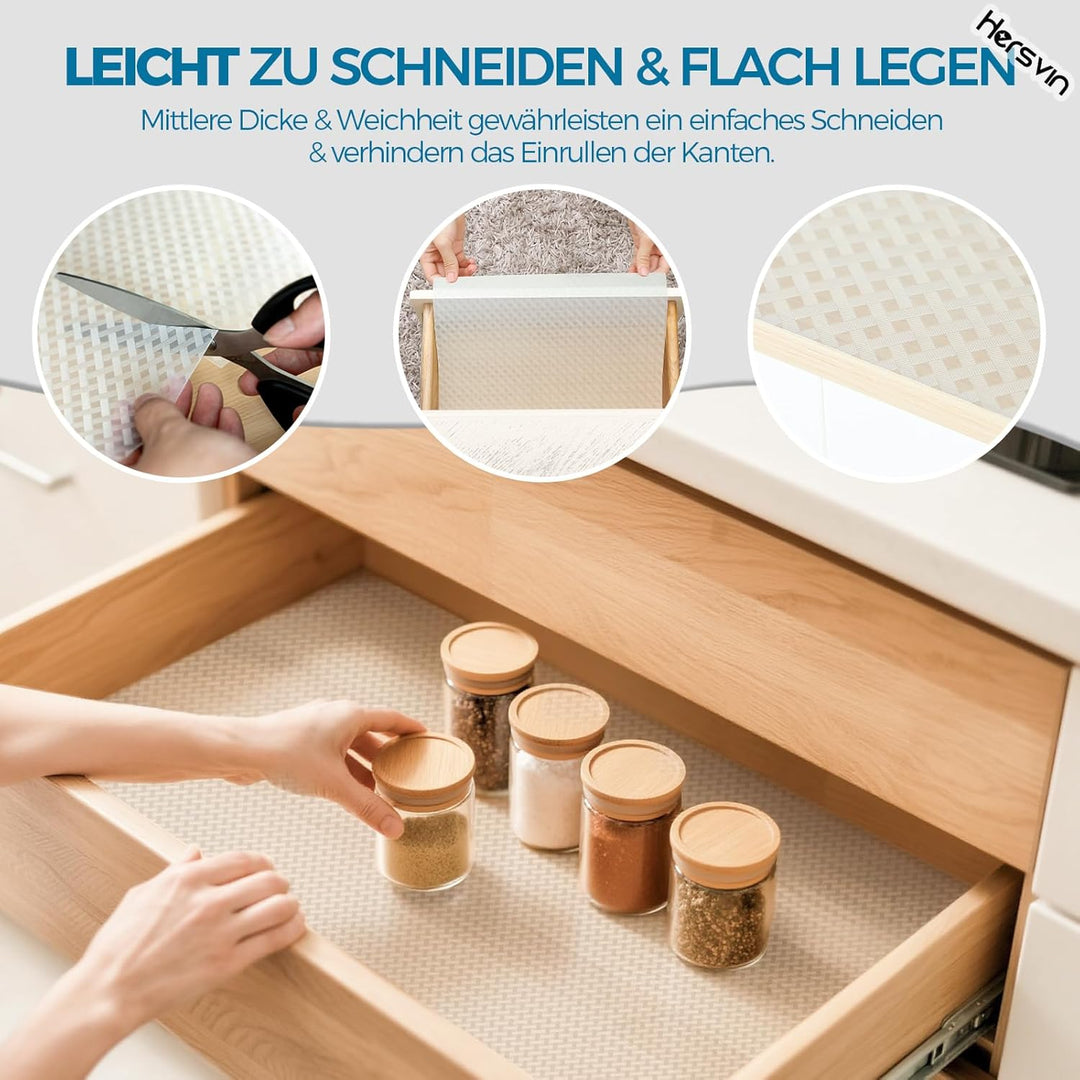 Hersvin Schubladenmatte 30cmx500cm Schrankpapier Schubladeneinlage Eva Wasserfest Nicht Klebende Unt