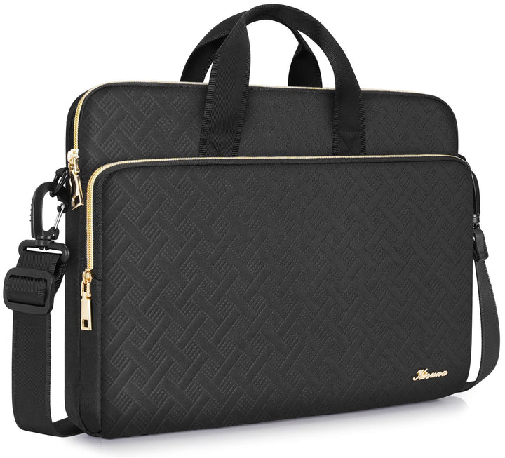 kizuna Laptoptasche 13 bis 17 Zoll, wasserdicht, Handtasche 17 Inch Schwarzer Schultergurt, 17 Inch