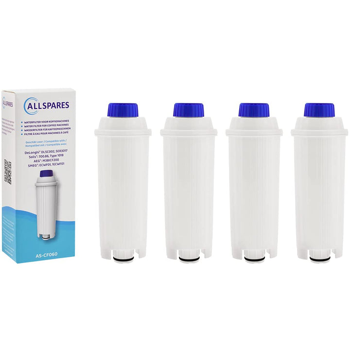 AllSpares Wasserfilter (4 St.) geeignet für Delonghi DLSC002, 5513292811, SER3017, ECAM, ETAM, BCO,