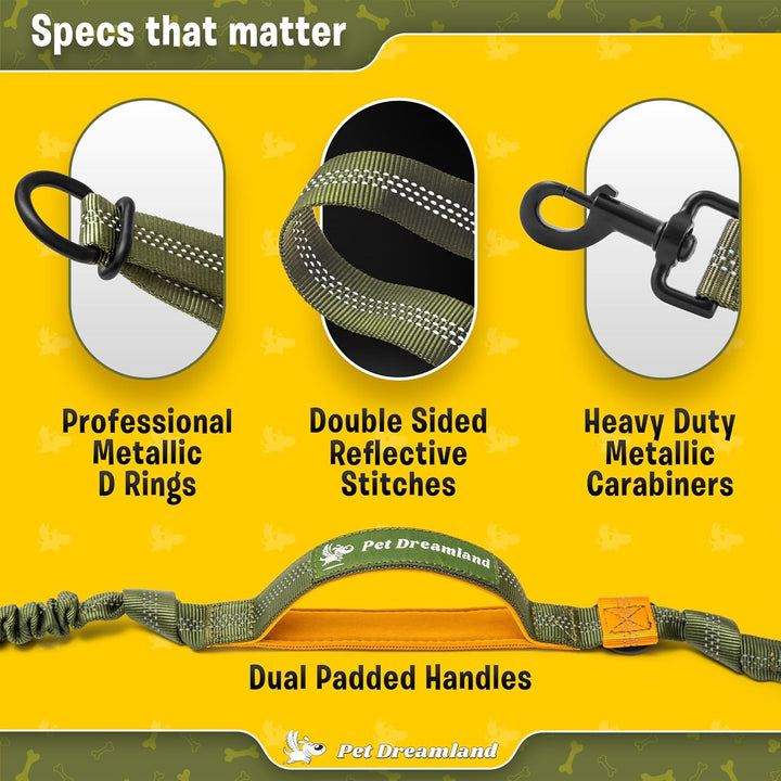 Pet Dreamland Double Leash Hands Free - Two Dogs Coupler Complete Set - No Tangle, No Pull Tandem Du