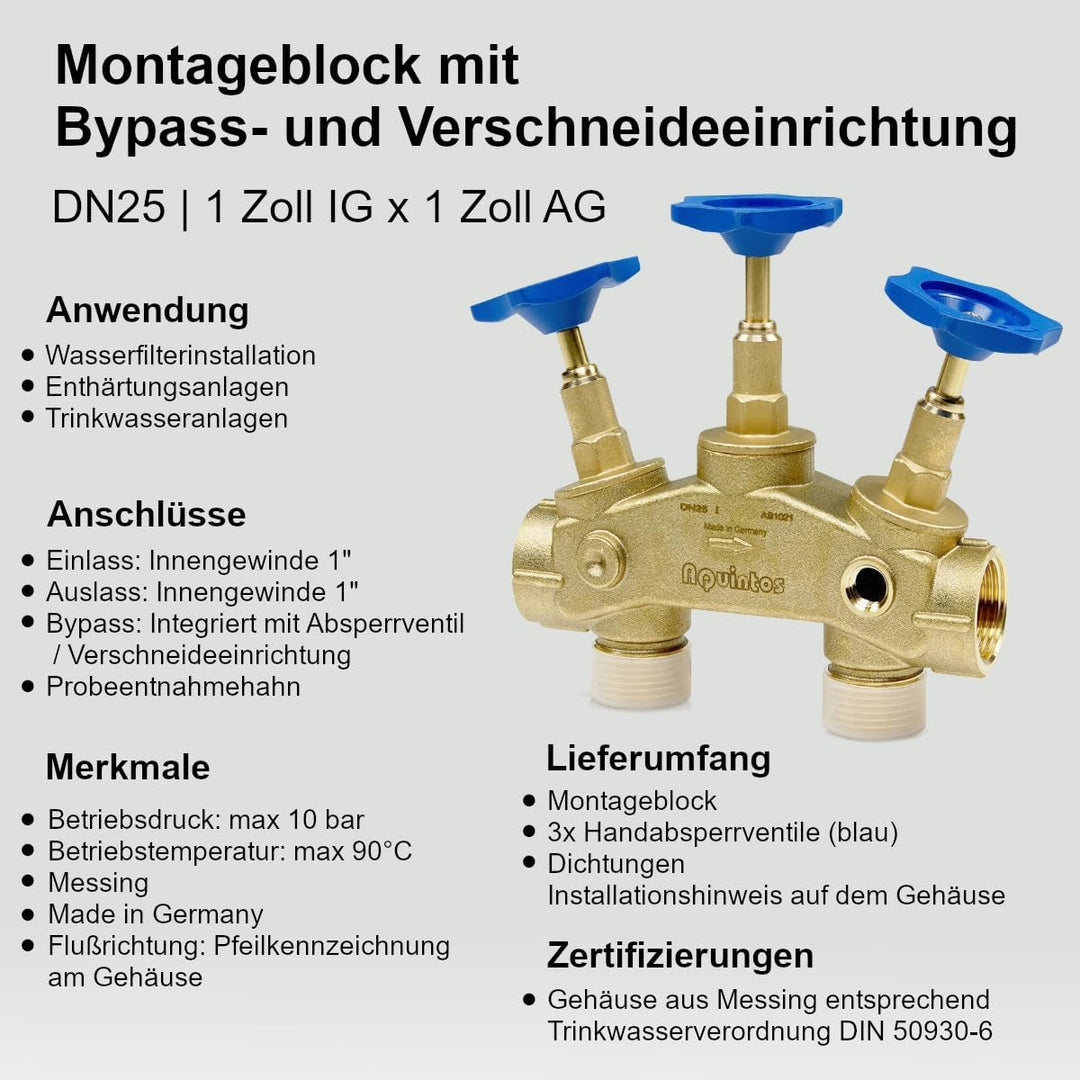 Wasserenthärtungsanlage Aquintos MKB32 Eco-Line | Anschlussset wählbar (Mit Anschlussset 3), Mit Ans
