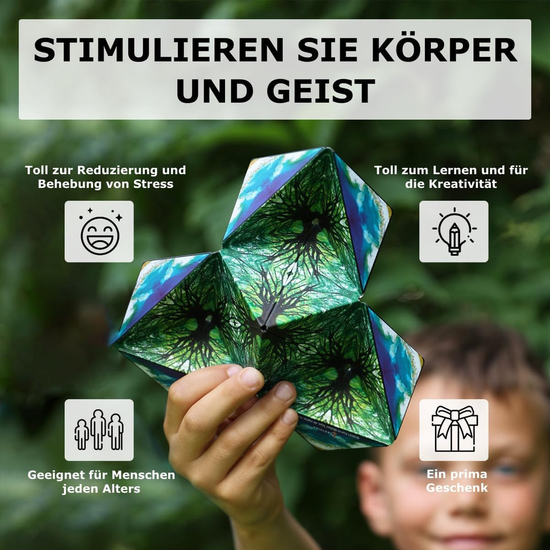 SHASHIBO Formwechsel-Box – Preisgekrönter, patentierter Zappelwürfel mit 36 Seltenerdmagneten – läss