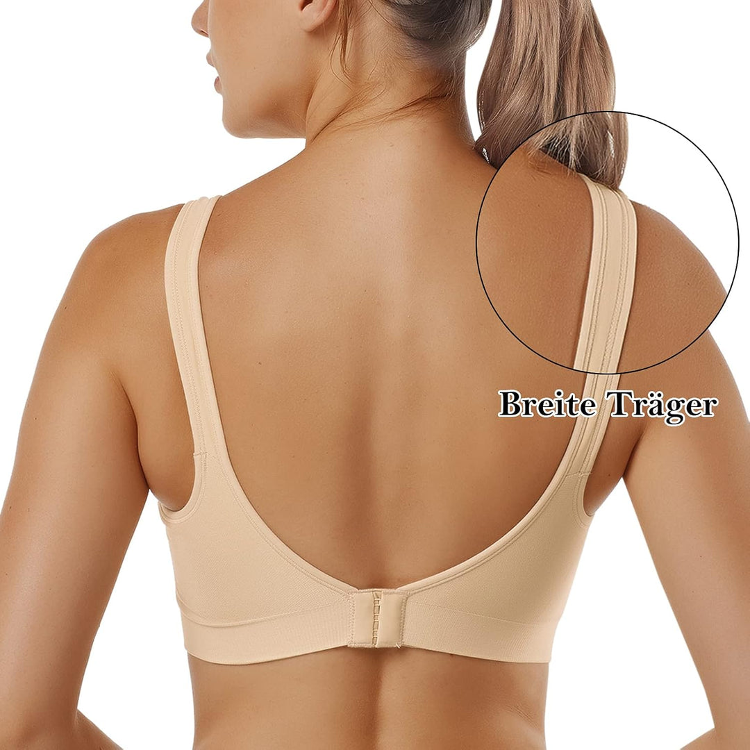 Vertvie Damen 1/2/3er Set Sport BH Einfarbig Ohne Bügel Bustier Klassische Bequem Stretch Bra Mittle