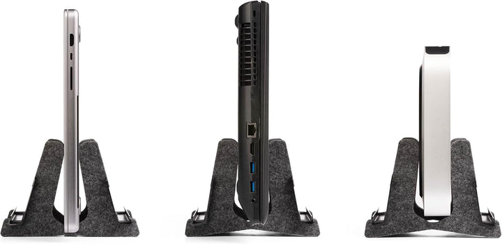 Durable Laptop Ständer Vertical Effect, aus 60% recyceltem PET-Filz, Laptop Halter mit Handy/Tablet