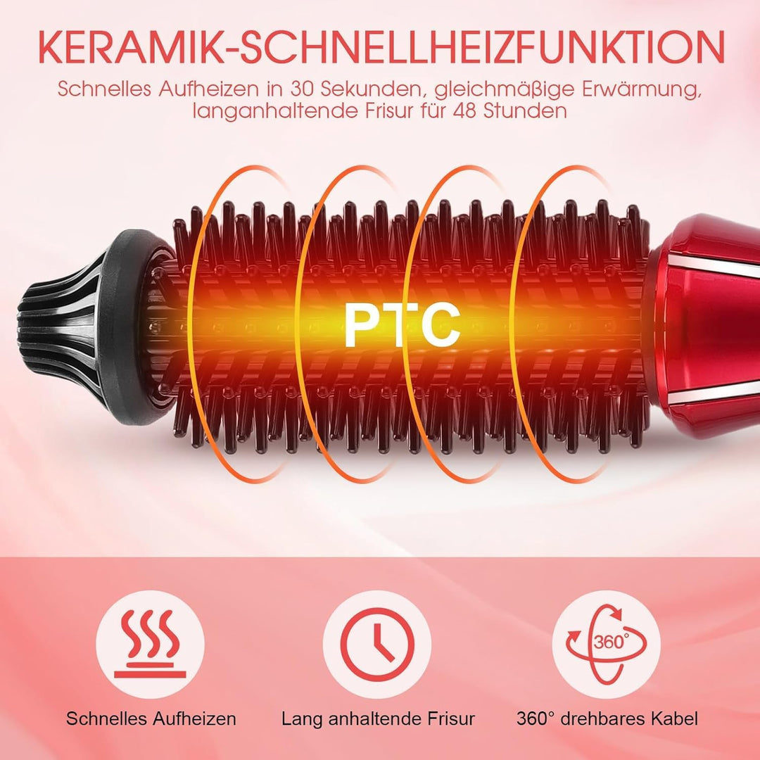 Elektrischer Lockenstab,Faltbarer 30W Haarglätter mit PTC-Turmalinkeramik, 360° Drehkabel, bügelfrei