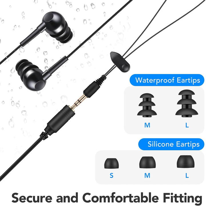 AGPTEK IPX8 wasserdichte Kopfhörer Sportkopfhörer Im-Ohr Headset Schwimmen Ohrhörer für iPhone 7, 7