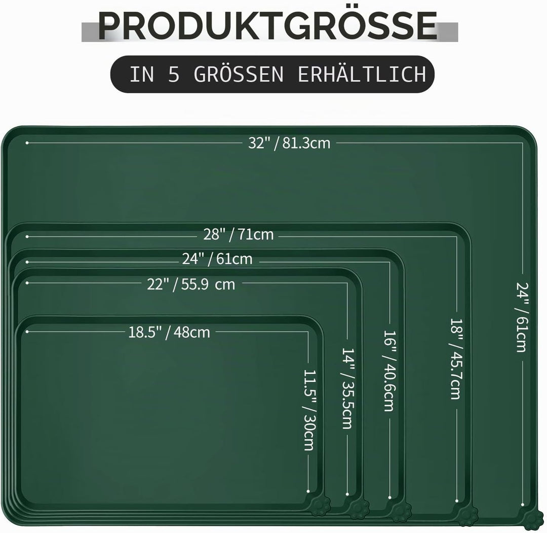 Reopet Hunde- und Katzennapfmatte, wasserdichtes, rutschfestes Silikon, Haustierfuttermatte 87 x 57