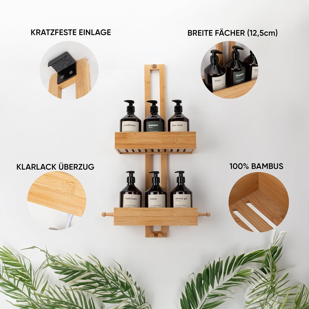 SVADA Duschablage ohne Bohren, Badezimmer, Duschregal ohne Bohren, Duschablage zum Hängen, Shower Sh