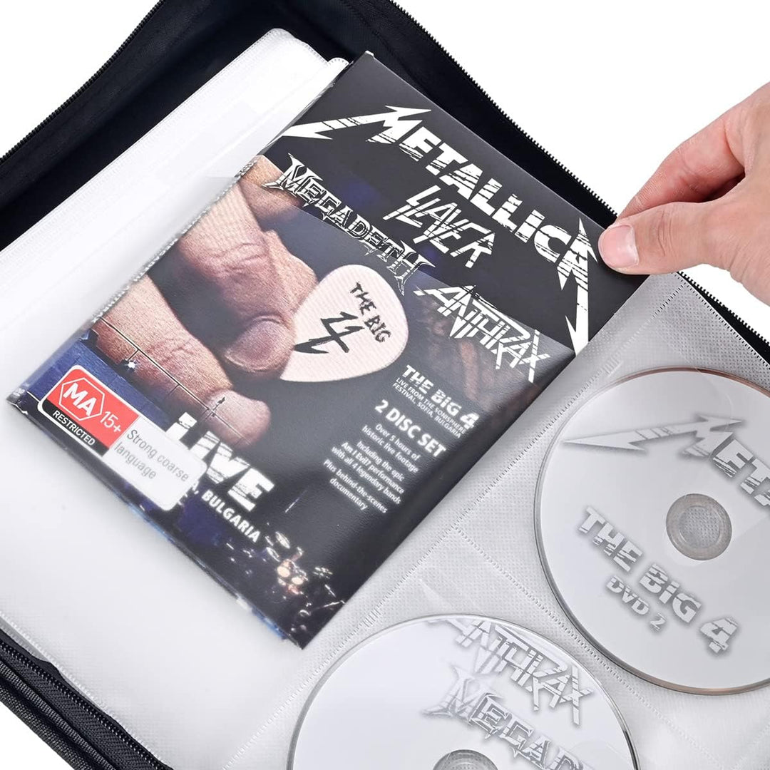 LIOVODE DVD Hülle 200 DVDs und 100 Booklets Kapazität, Speicher-CDs mit Booklet-Einsätzen Medienhalt