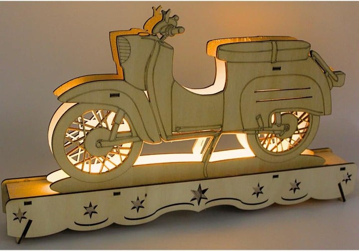 Ostalgie Moped Schwippbogen, DDR - Moped Schwibbogen, Lichterbogen Ostalgie, Schwibbogen DDR-Fahrzeu